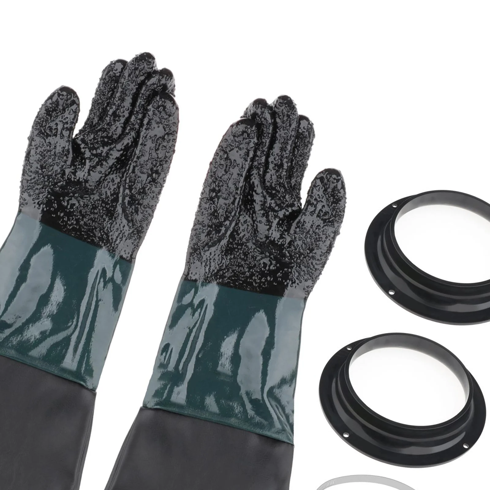 Imagem -06 - Luvas de Jateamento para Armários de Jateamento de Areia Luvas de Sandblaster de 23.6 Polegadas para o Modelo 60 90 110 260 Armário de Jateamento de Areia