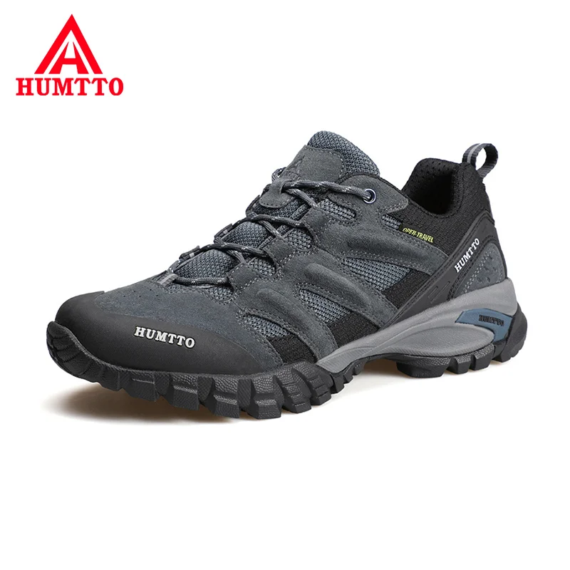 Zapatos de senderismo transpirables, calzado de senderismo suave y antideslizante con amortiguación, de cuero genuino de alta calidad, para deportes