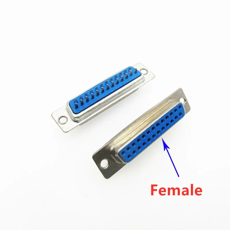 5Pcs DB9 DB15 DB25 DB37 Hole/Pin Female/Male Blue Welded Connector RS232 serial port socket DB D-SUB adapter 9/15/25/37 pin