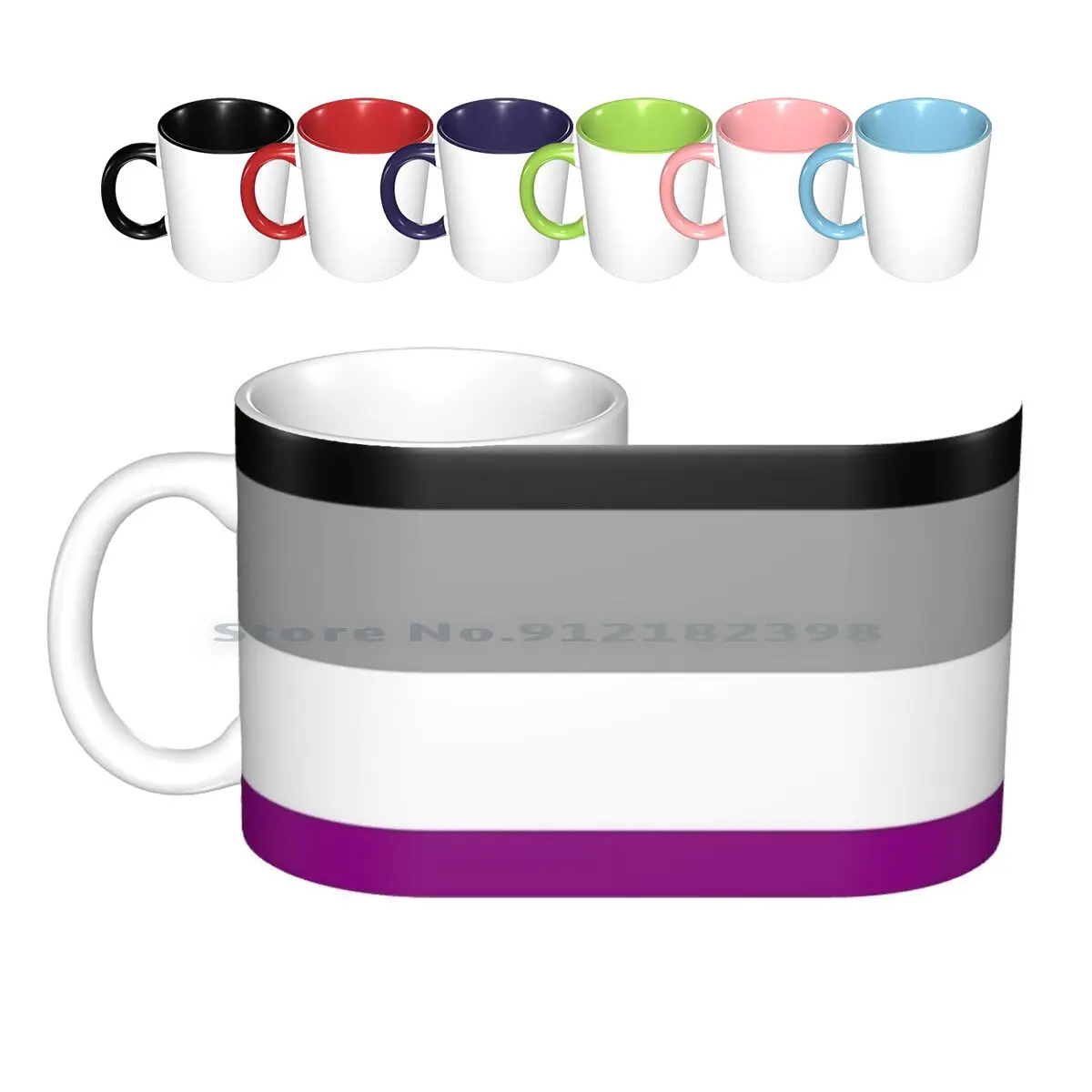 Asexual Flag Ceramic Mugs Coffee Cups Milk Tea Mug Asexual Ace Lgbta Gay Rights Romantic Pride Support Keep Going Love New