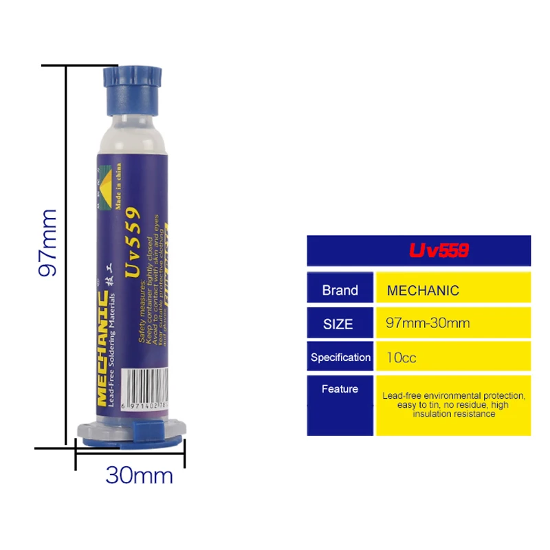 MECHANIC LEAD-FREE Solder Paste Flux No-Clean UV223/559 Welding Grease for Electronics PCB SMD BGA Soldering Repair Tools