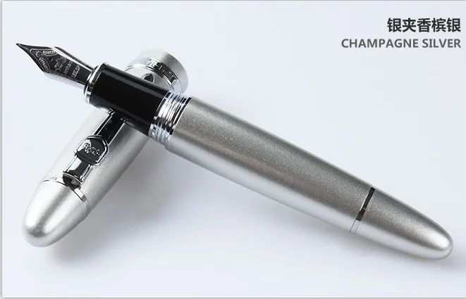 Erschwinglicher Jinhao 159 Füllfederhalter in Schwarz und Silber mit M-Feder, dickes Geschenk – Detail 3