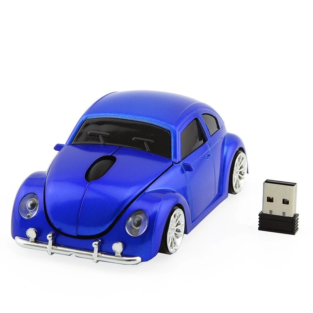 CHYI Wireless Mini Auto a Forma di Mouse Del Computer Mouse Ottico Usb Auto PC Mause 3D VW Beetle Auto Maus 2.4Ghz 1600 DPI LED Mouse Per Il Computer Portatile