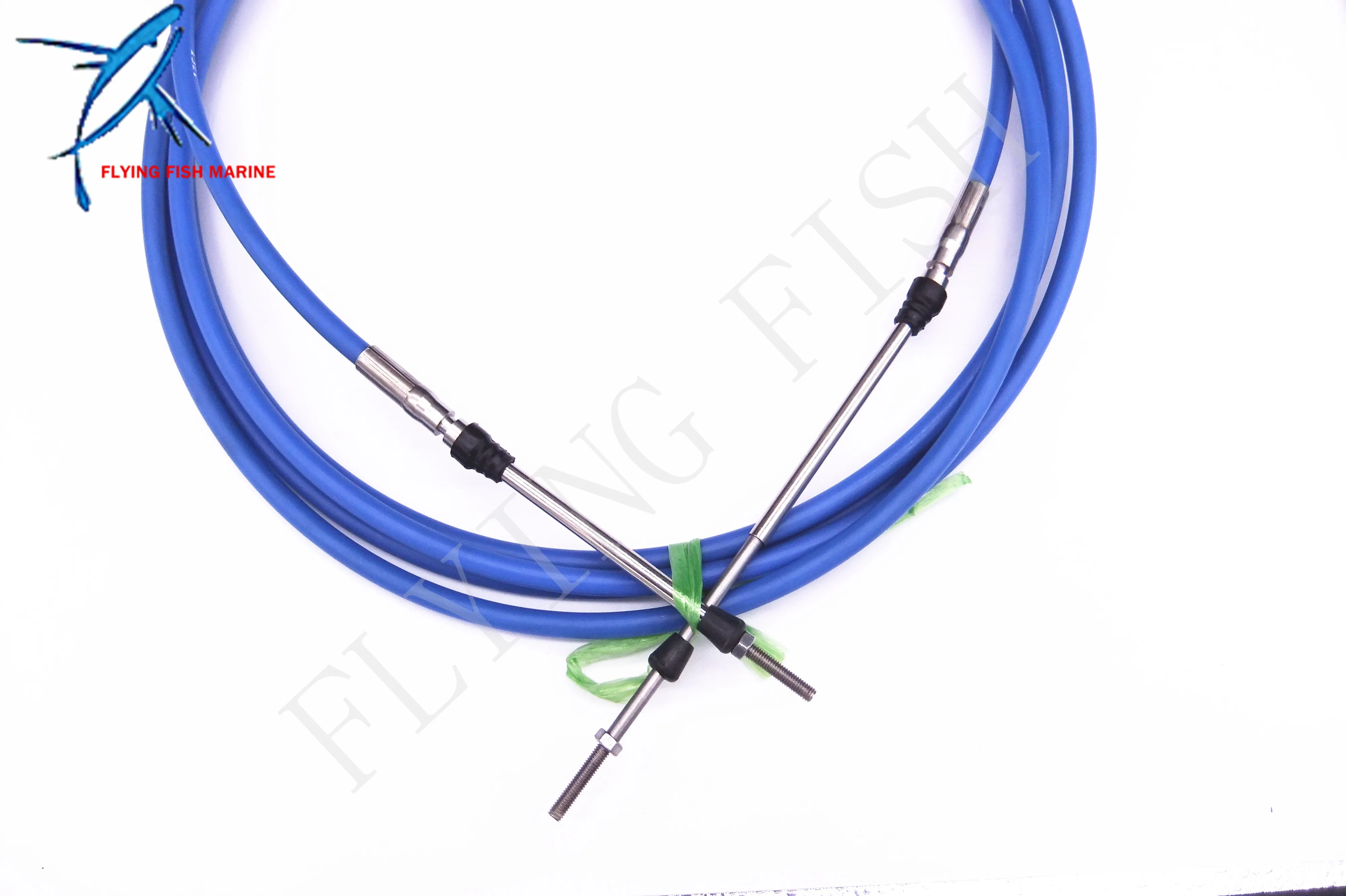 Outboard Engine Remote Control ABA-CABLE-24-GY Throttle Shift Cable 24FT for Yamaha Boat Motor Steering System 7.31m blue