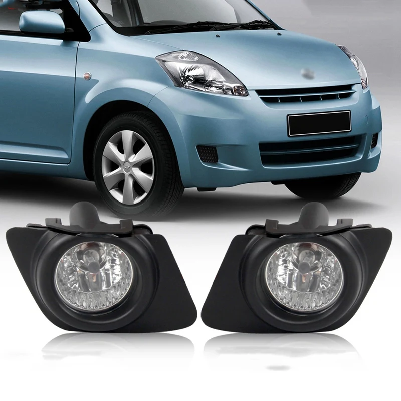 NEW-Pair Front Bumper Fog Light Lamp Assembly with Switch Wring Harness for DAIHATSU SIRION 2006-19 for TOYOTA PASSO 2013