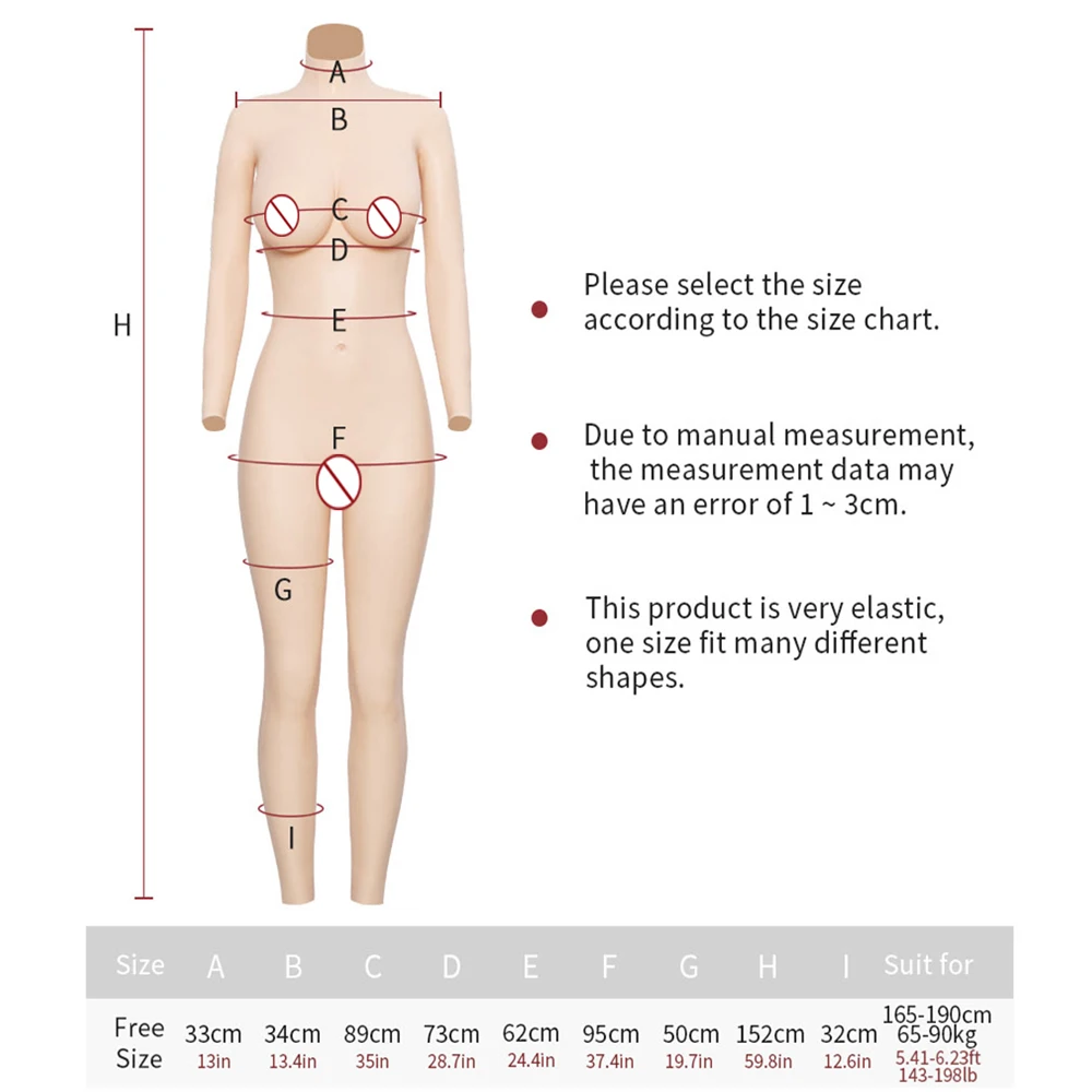 KUMIHO 5G D Cup Ankle-Length Bodysuit with sleeve Silicone breasts forms fake Vagina  pussy for Crossdresser transgender