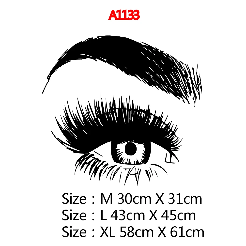 Beauty salon Lash And Brows Eyes Vinyl Wall Stickers For Bedroom Living Room Home accessories Decor Self-adhesive wallpaper