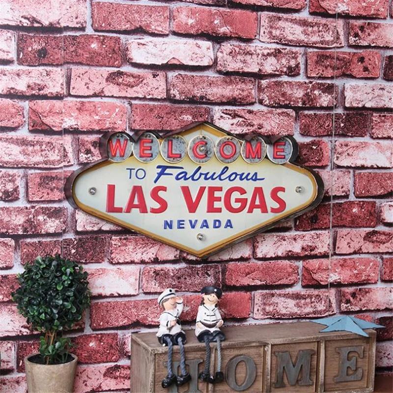 Vintage decoation Las Vegas LED Neon Signs Wall Decorative Painting Plaques For Pub Bar Restaurant Advertising Plate Metal Signs