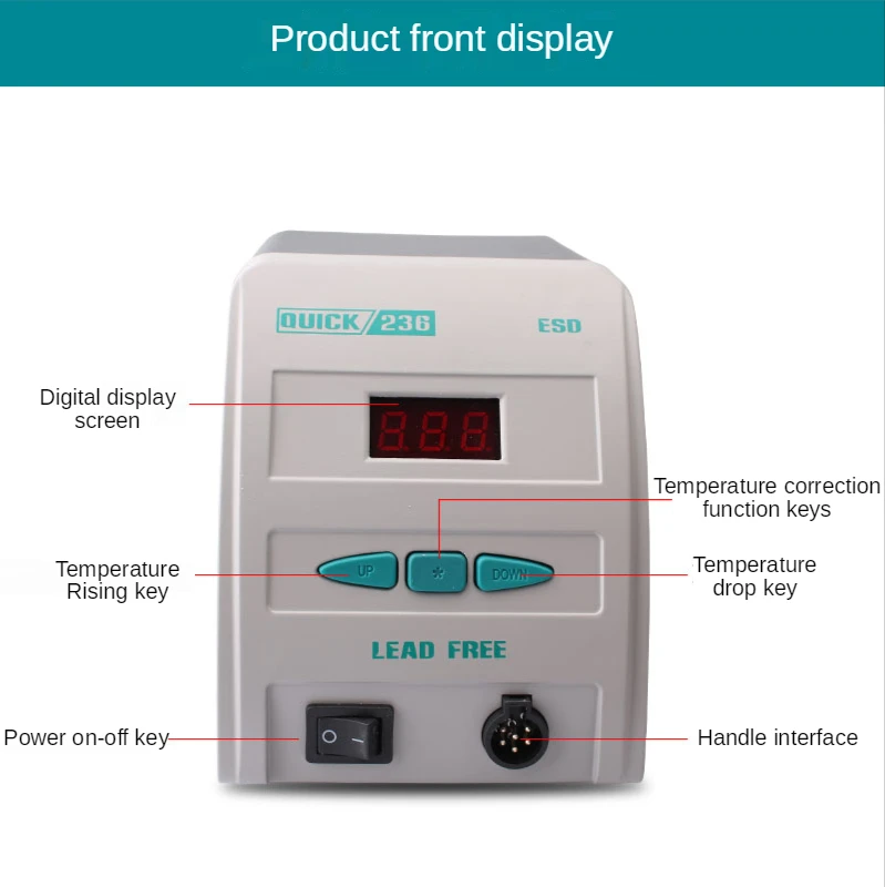 Original antistatic 236 ESD fast gram display lead-free welding iron 90w display specification soldering station+iron tip