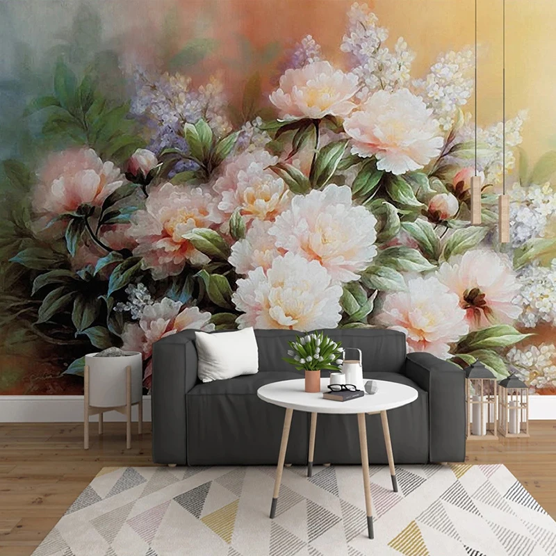 Custom 3D Mural Modern Hand Painted Watercolor Floral Flowers Wallpaper Living Room Sofa Bedroom Background Home Decor Fresco