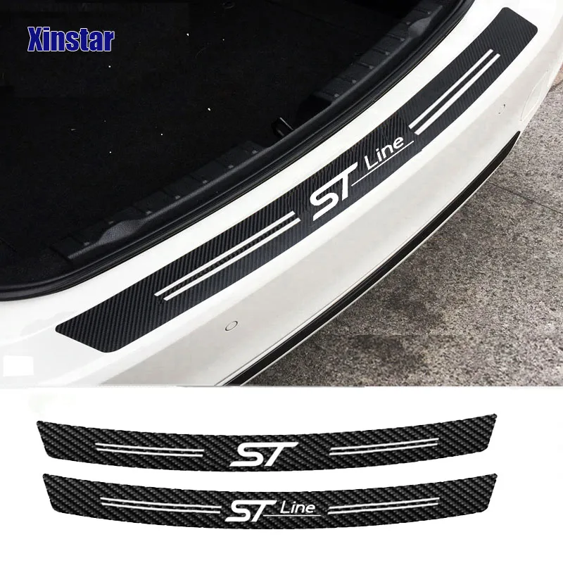 

Carbon Fiber Stline Car Rear Bumper Protection Sticker For Ford Focus Mondeo Fiesta Kuga Fusion Escape Edge Ecosport
