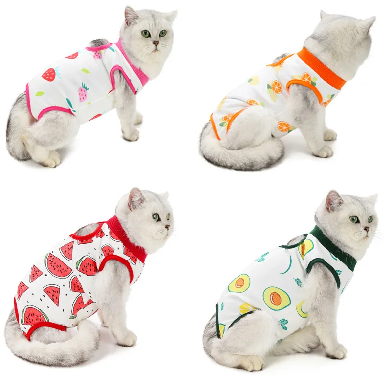 Haustier Katze Kleidung Frühling Sommer Katzen Sterilisation Anzug Welpen Atmungsaktive Overalls Kleidung Recovery Anti Lecken Wunden Anzüge