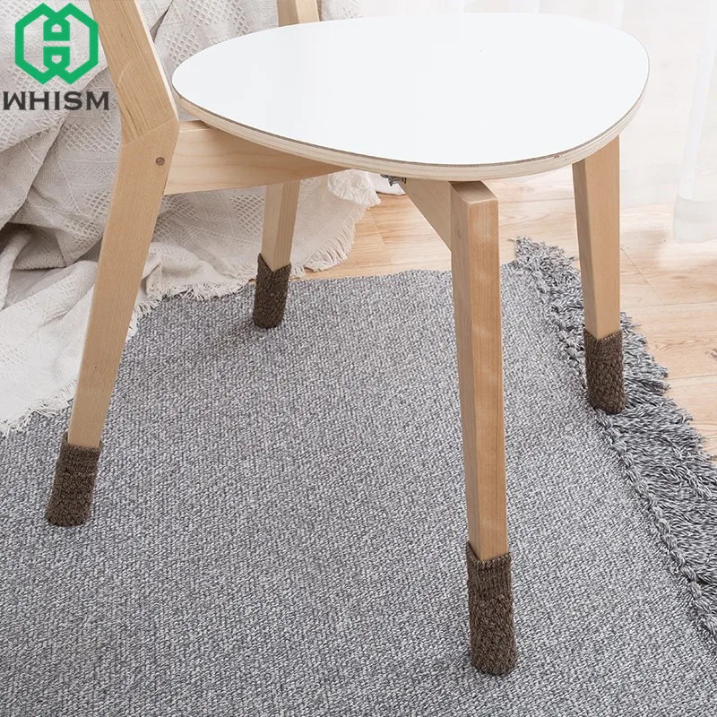 4Pcs/lot Double Layer Chair Leg Acrylic Floor Protection Knitting Anti-slip Table Table Legs Furniture Cover