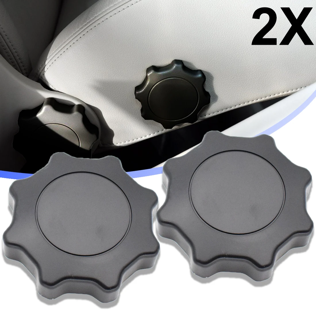 2pcs Black Front Seat Adjustment Knob 1J0881671F For Skoda Fabia Octavia Roomster Car Backrest Adjuster Handle Cover Cap Styling