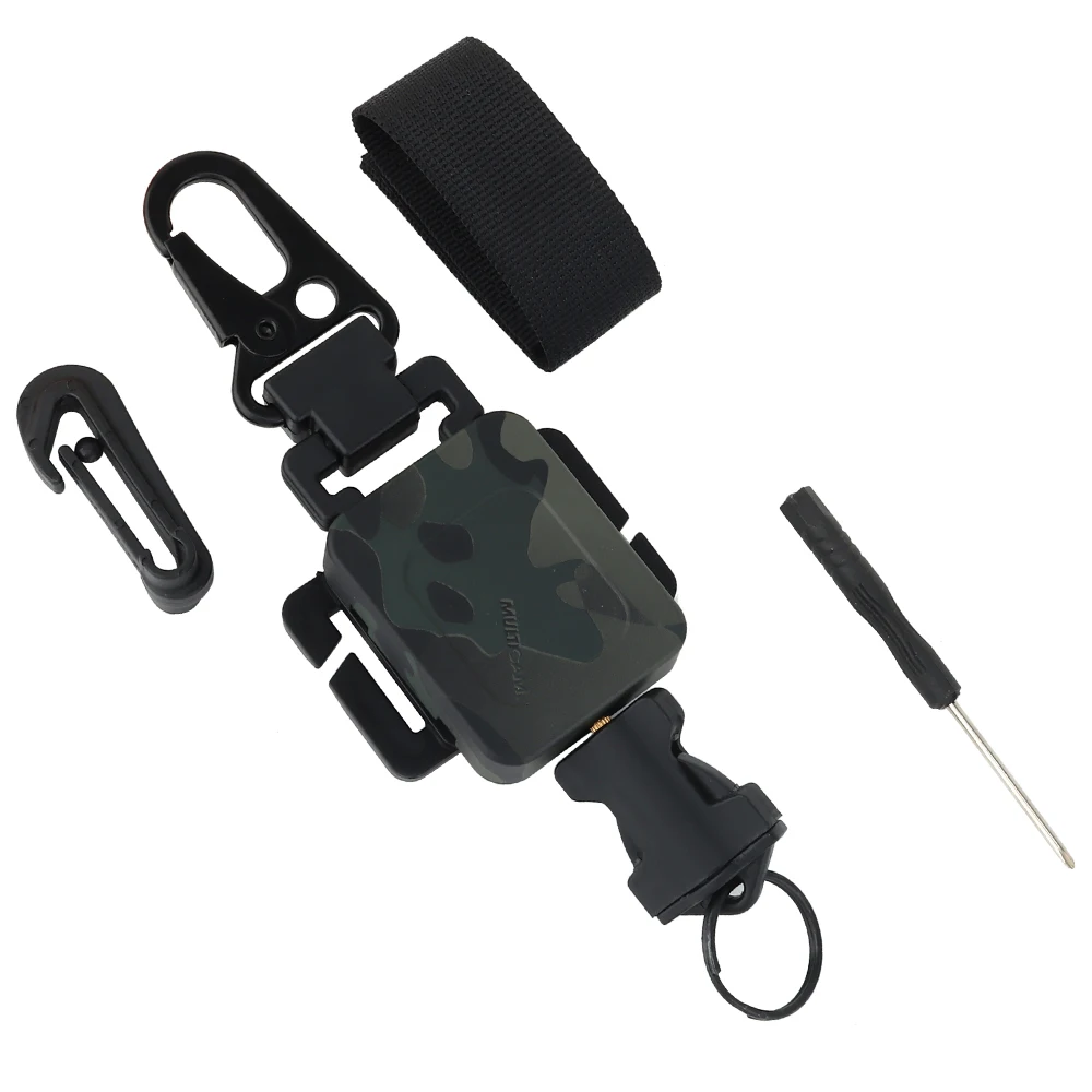 Tactical 2 In 1 Anti-theft Telescopic Buckle Tactical Small Pouch & Keychain Holder Anti-lost EDC Retractable Safety Spring Rope