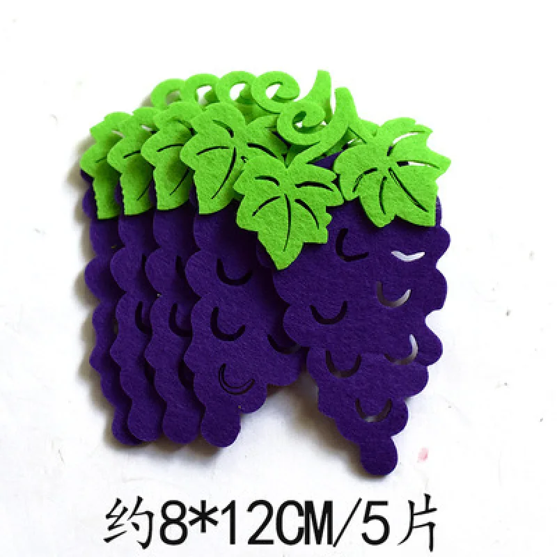 XICC Fruit Vegetables Cartoon Mixed Design Felt Craft Non Woven Patch Applique DIY Felt Pad Kindergarten Decoration Wall Sticker image 6