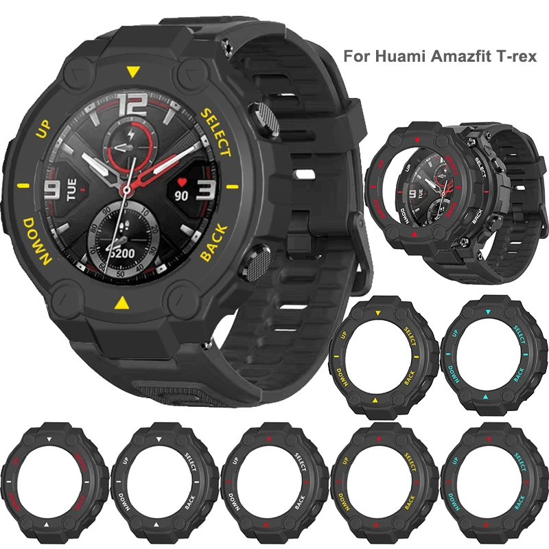 PC กรณีสำหรับ Huami Amazfit T-REX A1918 Smartwatch Protector ฝาครอบ Scale ป้องกันขอบกันกระแทกกรณีอุปกรณ์เสริม