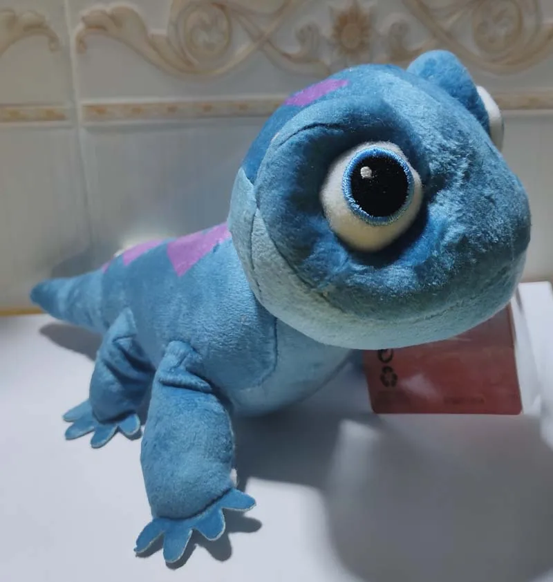 Original DISNEY Children's Cartoon Plush Toys Frozen 2 Elsa Olaf Toys Bruni Figurine Chameleon 23cm A Birthday Present For Child