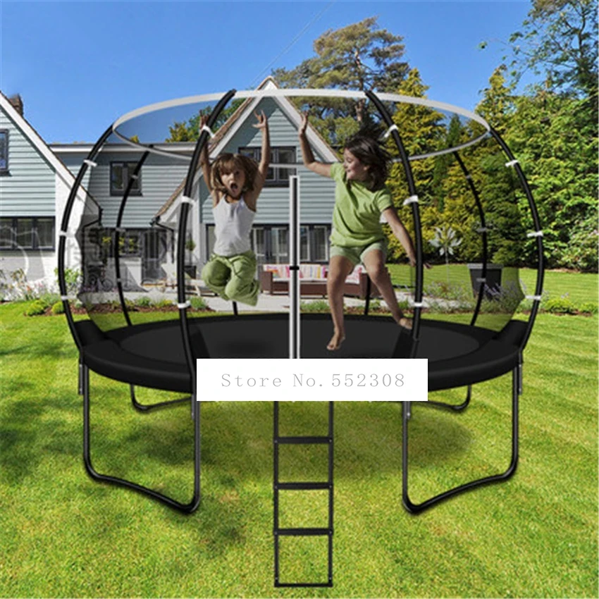 Children's Trampoline 4.27m, With Black Protective Net, Safety Net Indoor And Outdoor Fitness Equipment, Protective Net MX1208