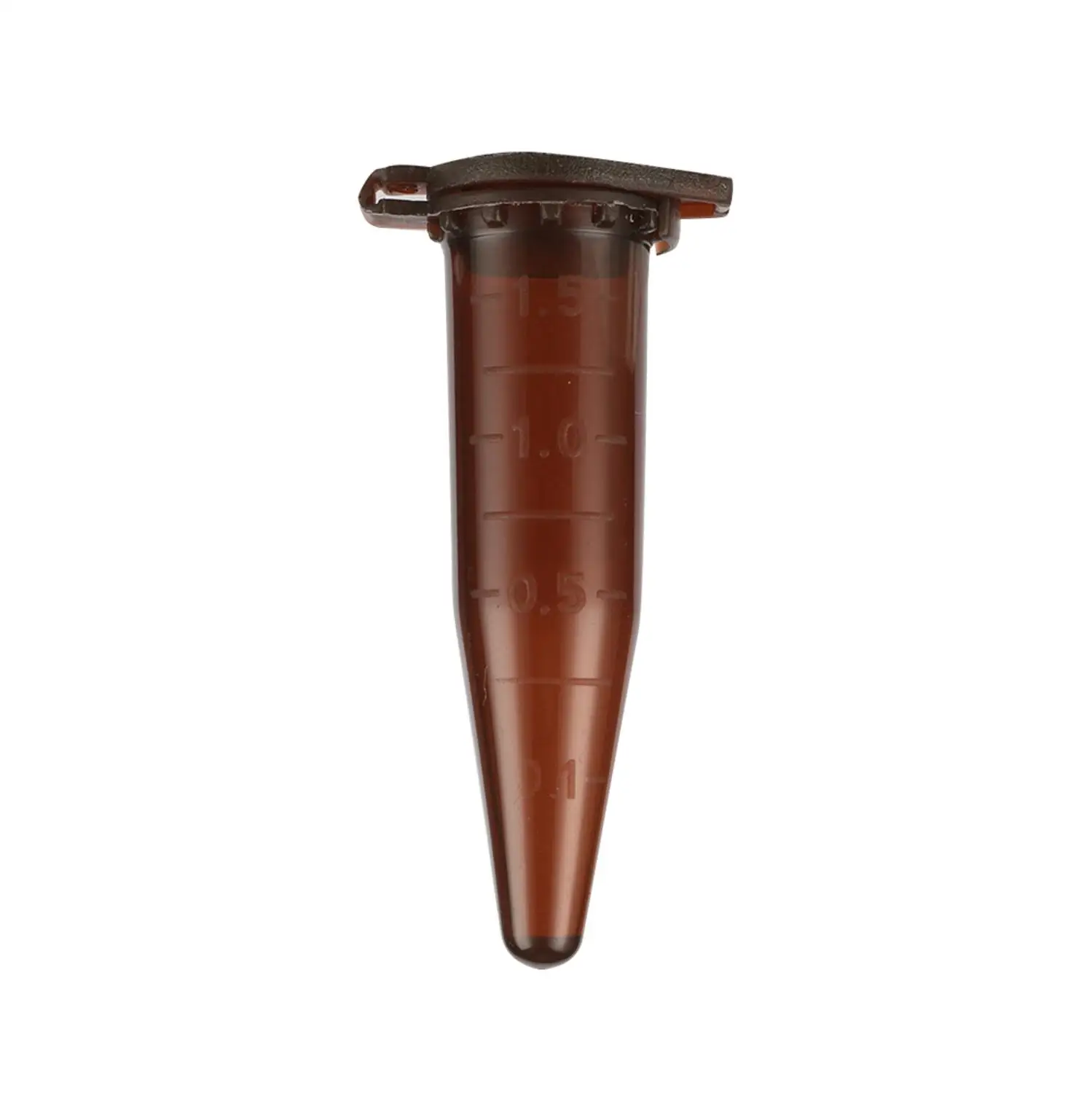 Brown Plastic Centrifugal Test Tube 1.5ml Snap Cap Cone Bottom  Centrifugal Vial Laboratory Analysis Sample Test Tube 50Pcs