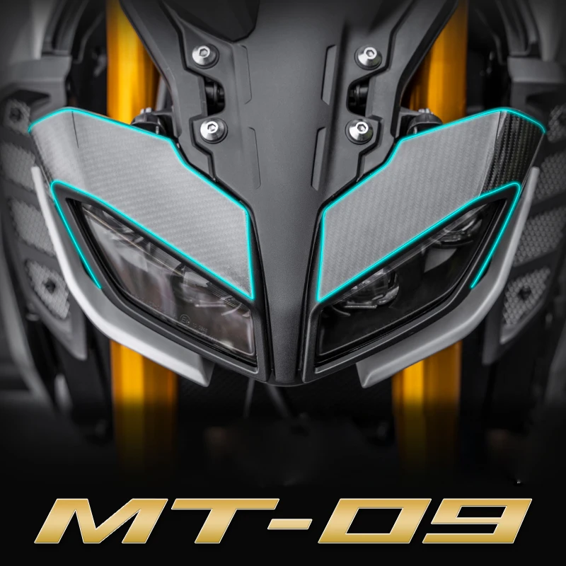 

MT09 Motorcycle Carbon Fiber Headlight Decoration Sticker Headlamp Decals for yamaha mt09 MT 09 MT-09 accessories