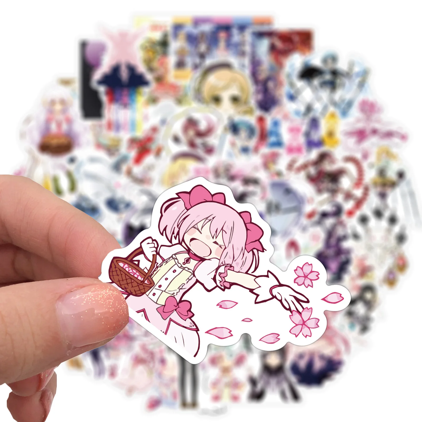 10/50Pcs Japan Anime Stickers Puella Magi Madoka Magica Girls Decal Laptop Suitcase Luggage Helmet Phone Cartoon Stickers Toy