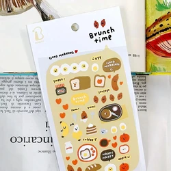 Brunch czas śliczne koreańskie naklejki akcesoria do scrapbookingu Journaling kolaż materiał wypiek chleba projekt telefon pamiętnik dekoracji