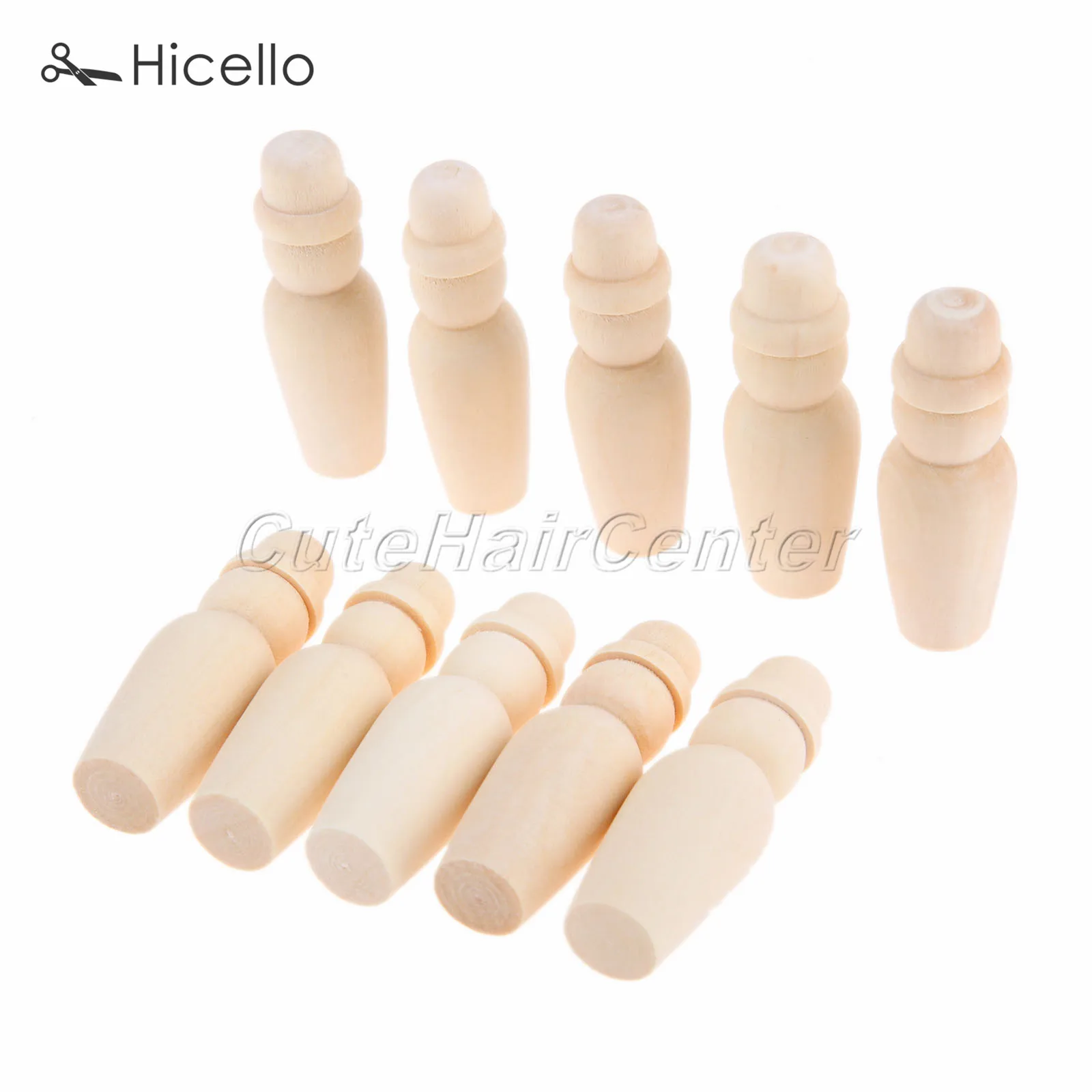 10pcs Unpainted Wooden People Peg Dolls Blank Wood Figurines Montessori Toys 15*50mm natural Kid Wedding Home Decoration Hicello