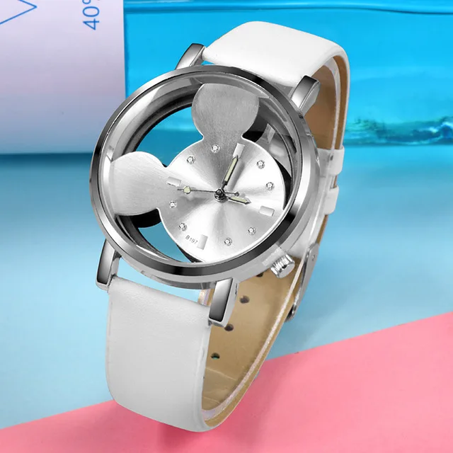 2020 Fashion Hollow Watch Women White Leather Band Quartz Watches Casual Ladies Watches Clearance Sale Dropshipping Reloj Mujer