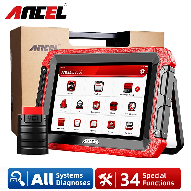 ANCEL DS600  OBD2 Diagnostic Tool Full System Scanner ABS SRS D-P-F IMMO Oil Reset AF Adjust Professional Engine Check Analysis