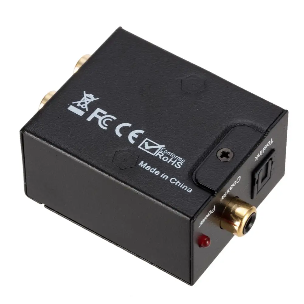 Grwibeou Digital to Analog Audio Converter Optical Fiber Toslink Coaxial Signal to RCA R/L Audio Decoder SPDIF ATV DAC Amplifier