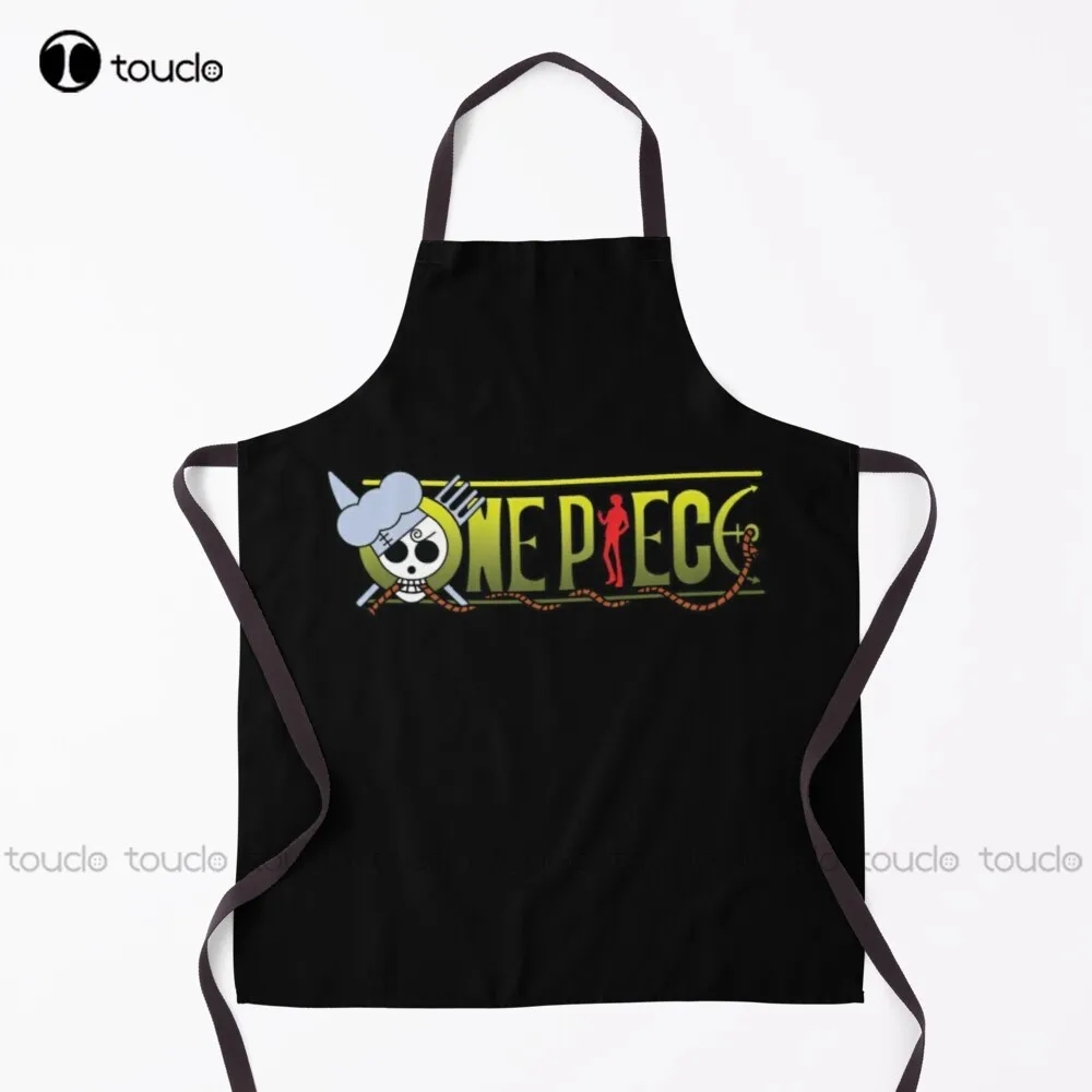 One Piece Sanji Logo Apron Server Aprons For Women Men Unisex Adult Garden Kitchen Household Cleaning Custom Apron