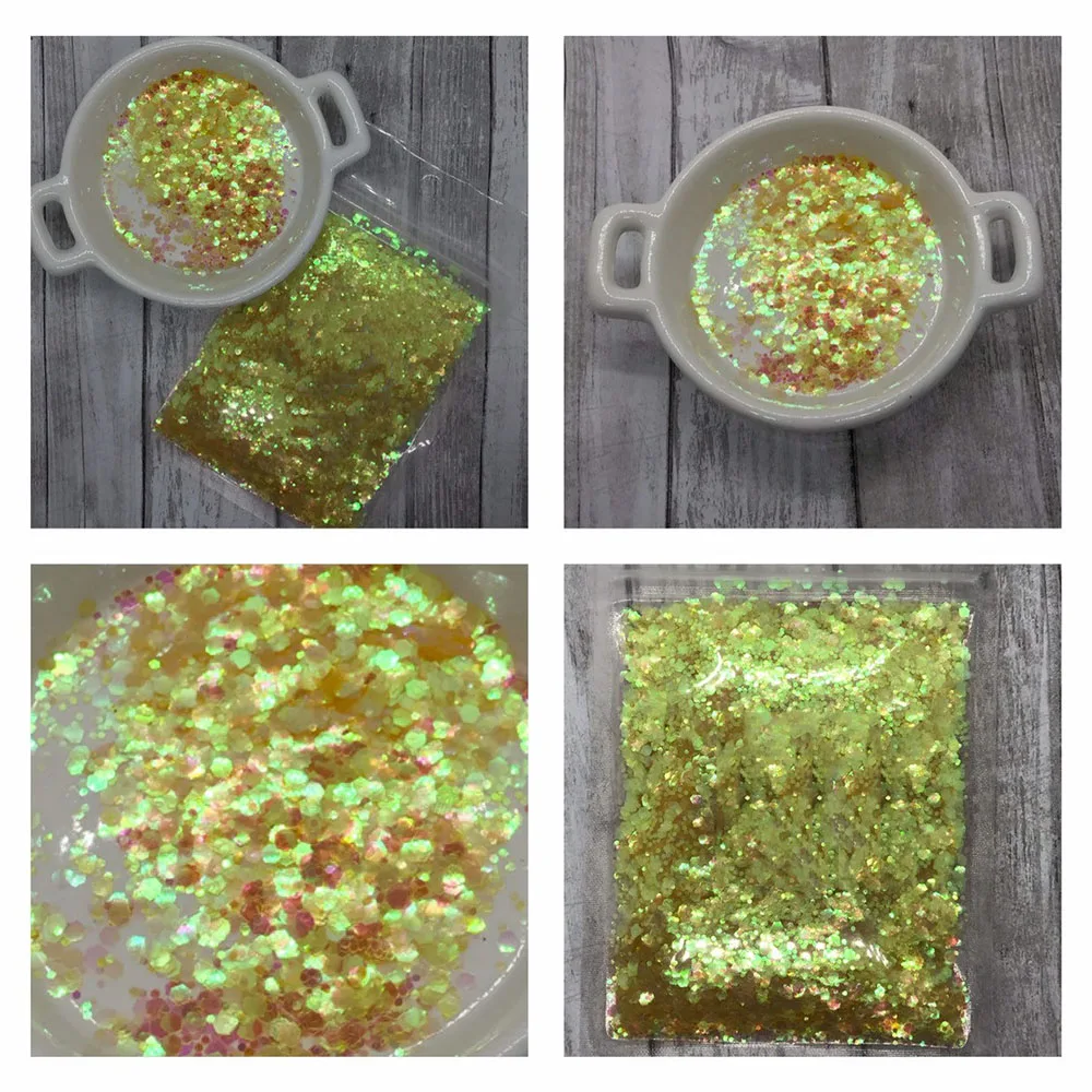 1 Bag 50g Shiny Ultrathin Nail Sequins Colorful Nail Art Glitter Tips UV Gel 3D Decoration Manicure DIY Flake Hexagon Sequins