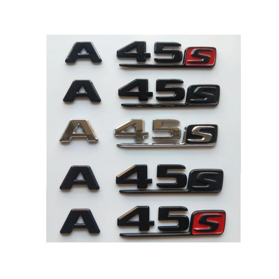 

Chrome Black Letters Trunk Badges Emblems Stikcer for Mercedes Benz W176 W177 AMG A45 S 4MATIC 2018+