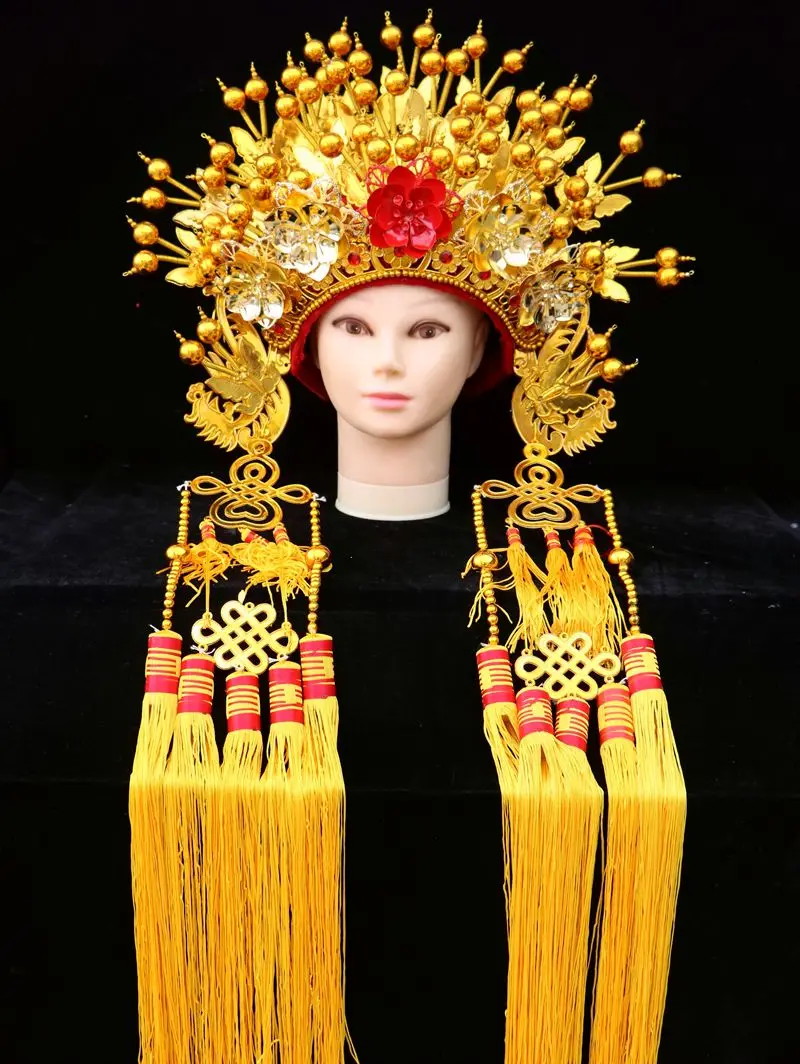 

Vintage Wedding Hat For Women Bridal Headwear Chinese Peking Opera Headgear Drama Costume Accessories Ancient Phoenix Crown