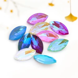 7x15mm Drop Shape Fluorescence Crystals Pointback Mocha Rhinestones Glue On Fancy Stones New Arival Glass Strass Stones