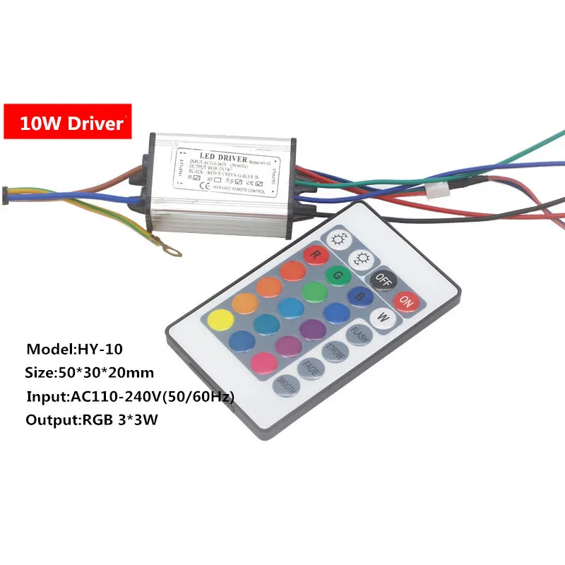 10W 20W 30W 50W 100W RGB Waterproof IP67 High LED Driver AC110-245V Input Electronic RGB Chip Power Supply Transformer