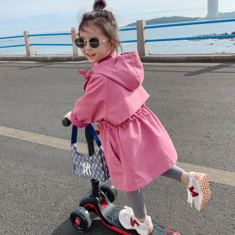 New Girls\' Autumn Clothes New Children\'s Korean Version Of The Windbreaker Jacket Baby Foreign Style Coat Skirt 2 4 6 8T 2023