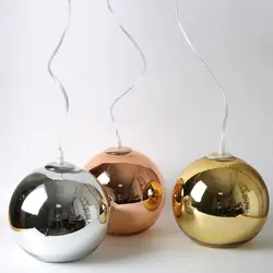 Modern Electroplated Golden Ball Pendant Lights Glass LED Hanglamp Kitchen Hanging Light Living Room Cafe Luminaries