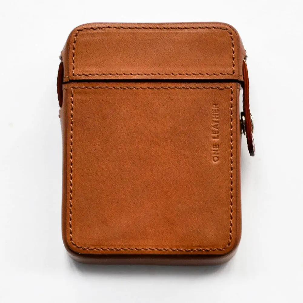 one leather cowhide large capacity cigarette box .can with built in lighter Cigar Case W2057-6