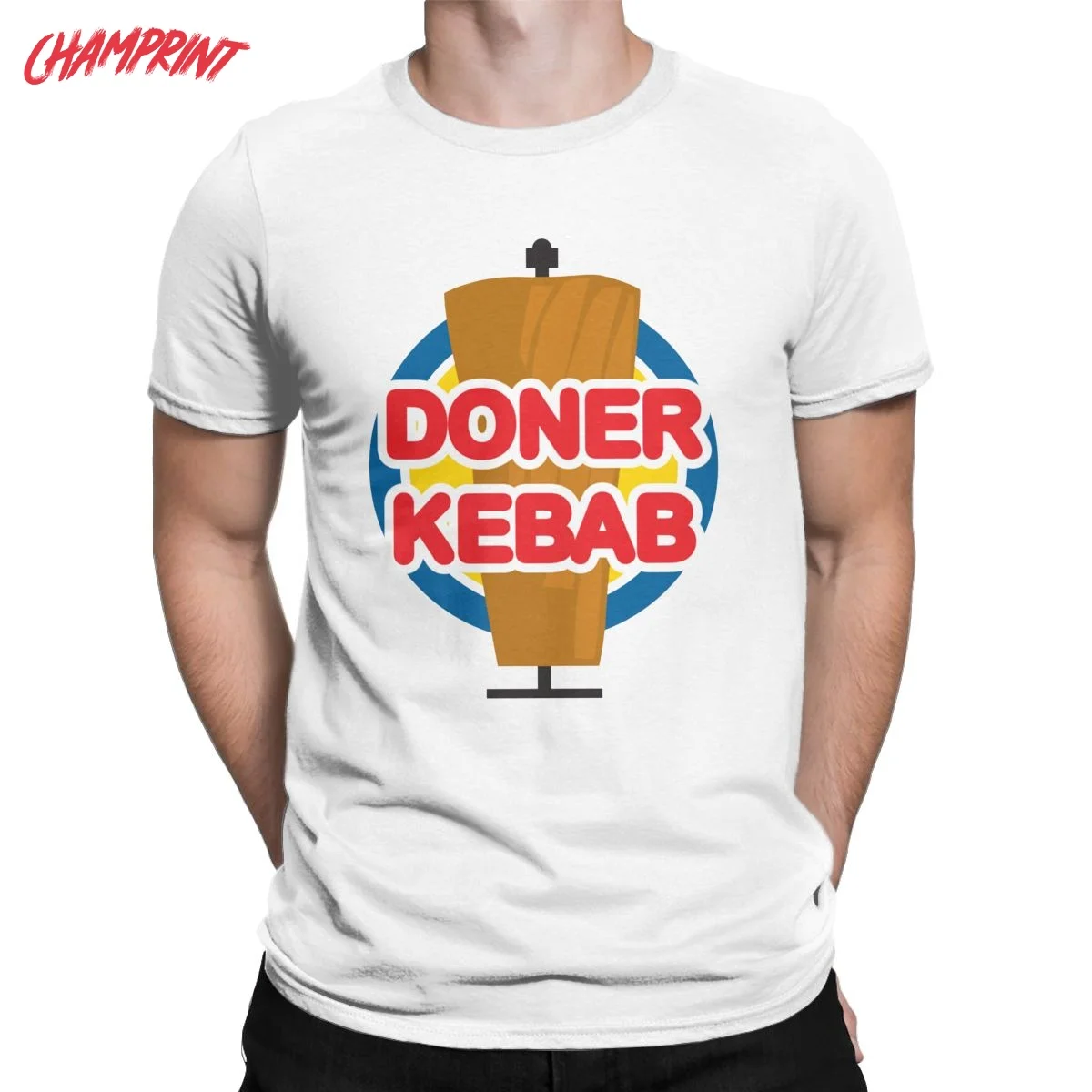 Doner Kebab King Graphic Funny T Shirts Men 100% Cotton Vintage T-Shirts O Neck Tees Short Sleeve Tops Graphic Printed