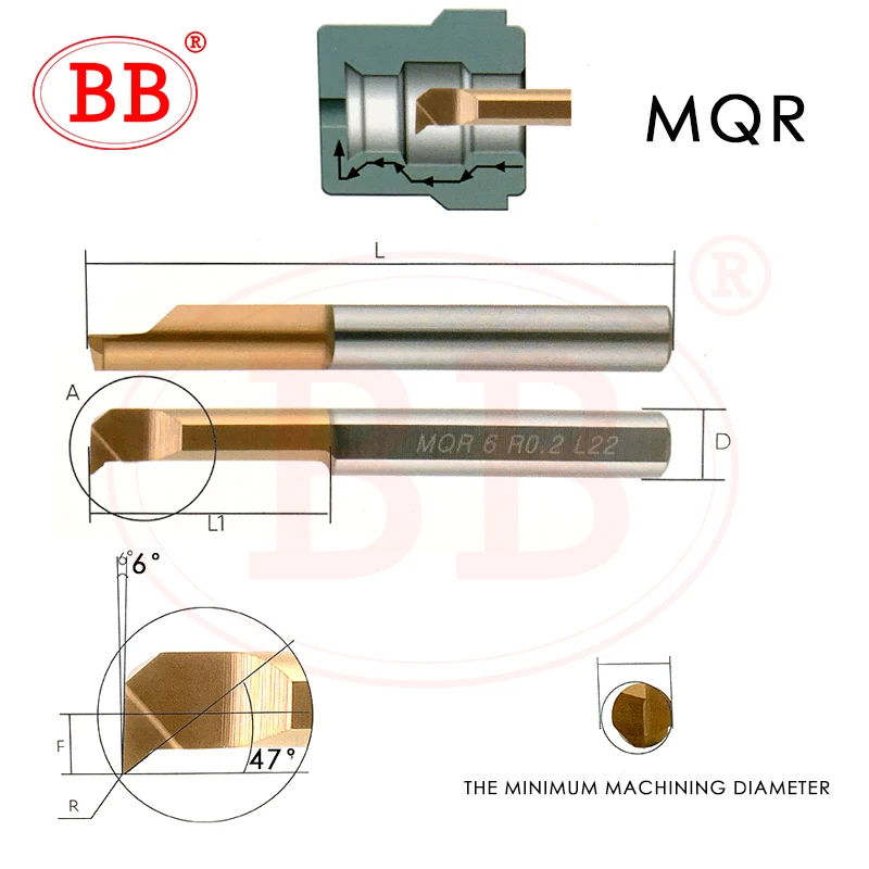 Imagem -02 - Carbide Boring Bar Miniatura Interna Turing Tool Copiando Pequeno Furo Cortador de Torno Sólido Mqr Mur Mpr Mnr mm bb