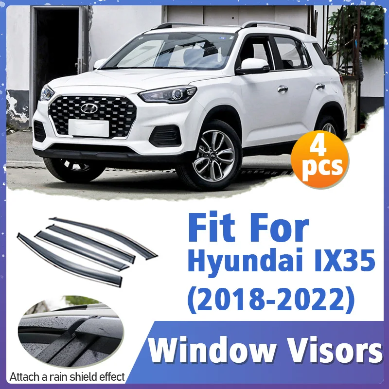 

Window Visor Guard for Hyundai IX35 2018-2022 Vent Cover Trim Awnings Shelters Protection Sun Rain Deflector Auto Accessories