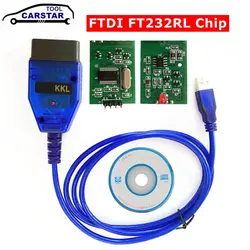 For VAG KKL Scanner Tool for VAG409 with FTDI FT232RL Chip/9241A Red PCB for vag 409 kkl OBD2 USB Interface Diagnostic Cable