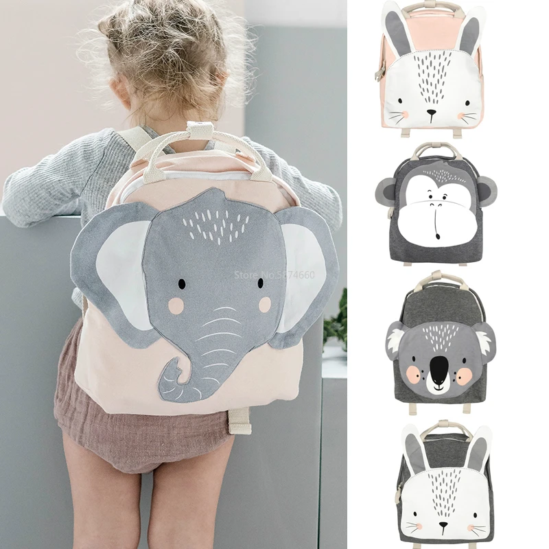 

Children Backpack Animals Design Girl Boys Backpack Toddler Kids School Bag Kindergarten Cartoon Rabbit Butterfly lion print Bag