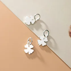1pc 925 Sterling Silver Pretty Lucky Clover Pendants 11.5x8x1.2mm Lucky Silver Charms Earrings Bracelets DIY Jewelry Materials