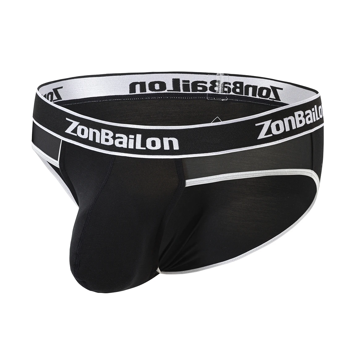 Zonbailon – sous-vêtements Sexy pour hommes, culotte de Bikini, court, noir, culotte Design u-cover