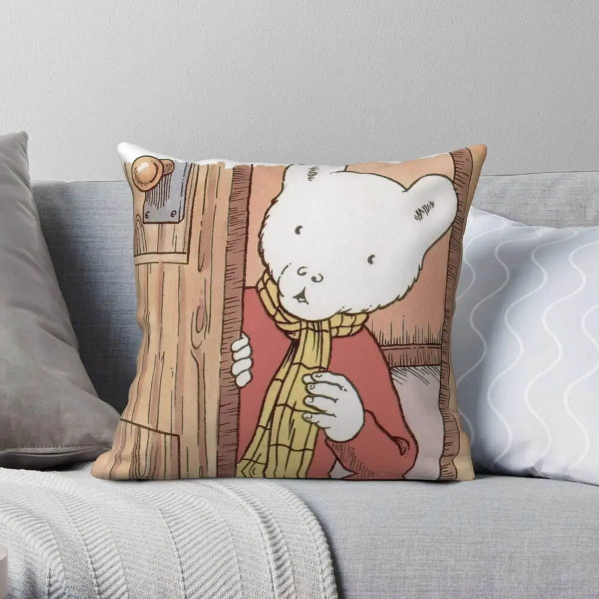 

Rupert Bear Square Pillowcase Polyester Linen Velvet Printed Zip Decor Throw Pillow Case Bed Cushion Case 18"