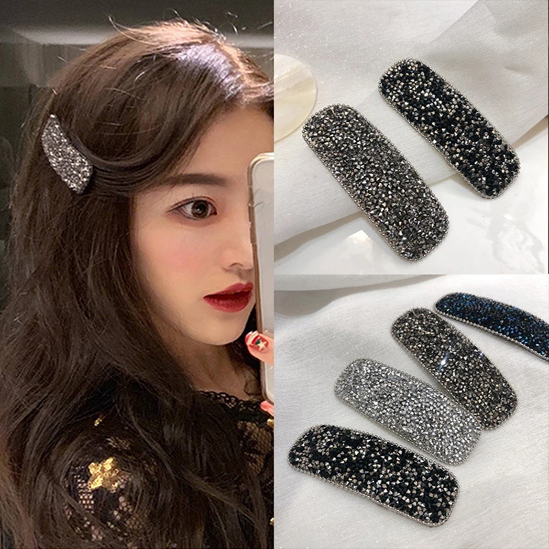 

New Korean BB Hair Clip For Women 2022 Simple Crystal Geometric Hairpins Vintage Hairgrip Headwear Girl Hair Accessories Jewelry