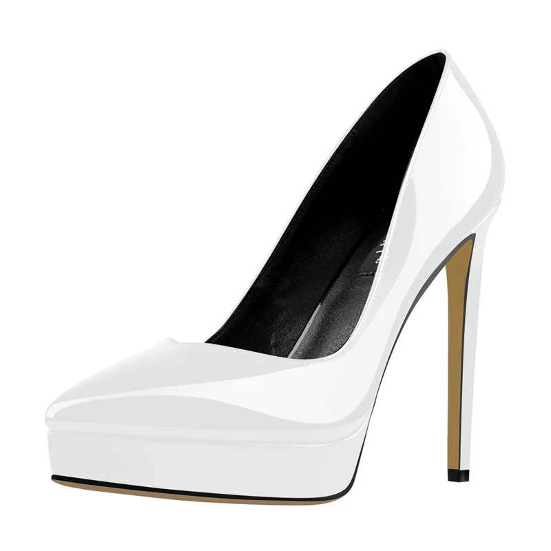 Onlymaker Women Pointed Toe Platform 12CM Stiletto Heels Slip On Pumps Dress Party Dress Sexy Fashion Pumps
